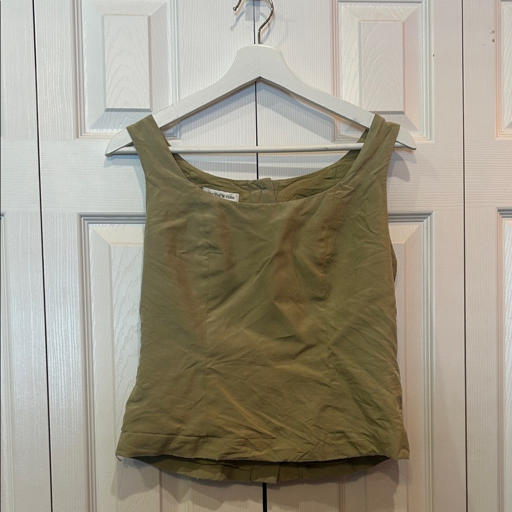 Vintage Jones New York Olive Button Back Tank Top